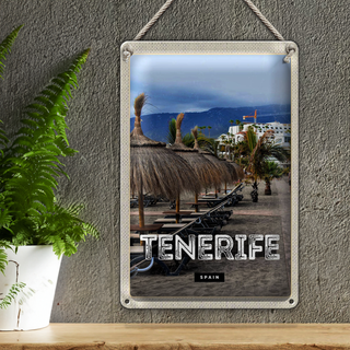 Blechschild Reise 20x30cm Tenerife Spain Urlaub Strand Palmen