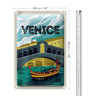 Blechschild Reise 20x30cm Venica Italy malerisches Foto