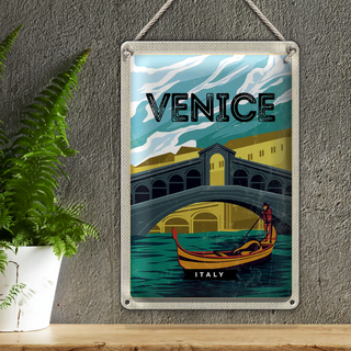 Blechschild Reise 20x30cm Venica Italy malerisches Foto