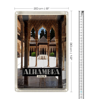 Blechschild Reise 20x30cm Alhambra Spain Tourismus Urlaub