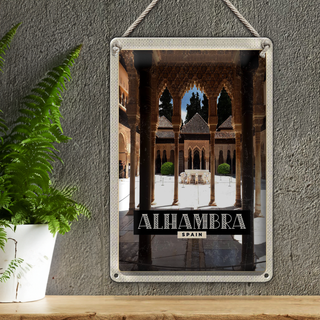 Blechschild Reise 20x30cm Alhambra Spain Tourismus Urlaub