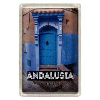 Blechschild Reise 20x30cm Andalusia Spain Retro Altstadt