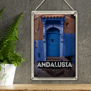 Blechschild Reise 20x30cm Andalusia Spain Retro Altstadt