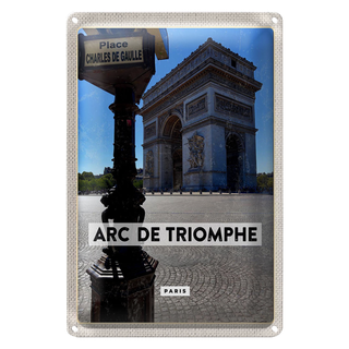 Blechschild Reise 20x30cm Arc de Triomphe Paris Seitenansicht Dekoration