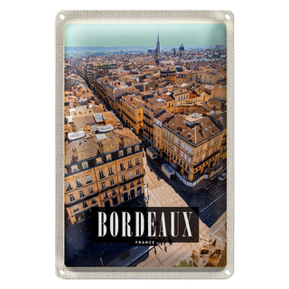 Blechschild Reise 20x30cm Bordeaux France Panorma Reiseziel