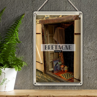 Blechschild Reise 20x30cm Bretagne France Retro Kunst Reiseziel