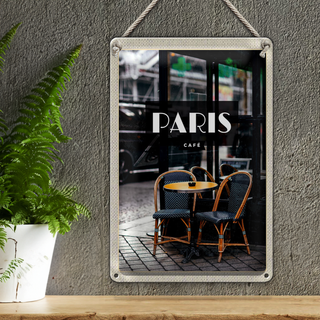 Blechschild Reise 20x30cm Paris Cafe Retro Reiseziel Poster