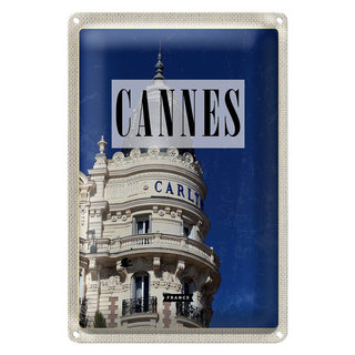 Blechschild Reise 20x30cm Cannes France Carlton Hotel