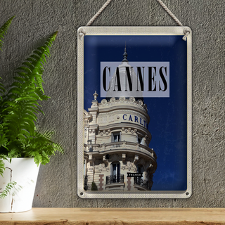 Blechschild Reise 20x30cm Cannes France Carlton Hotel