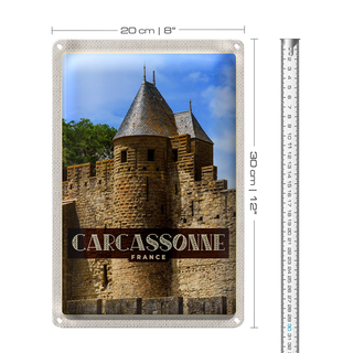 Blechschild Reise 20x30cm Carcassonne Franca Weltkulturerbe