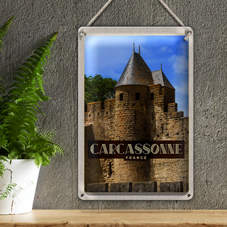Blechschild Reise 20x30cm Carcassonne Franca Weltkulturerbe