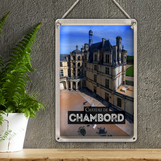 Blechschild Reise 20x30cm Château de Chambord Schloss