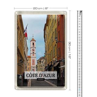 Blechschild Reise 20x30cm Côte d'Azur France Reiseziel