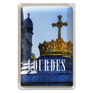 Blechschild Reise 20x30cm Lourdes Sanctuary of our lady Gescenk