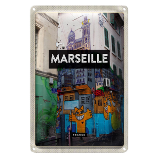 Blechschild Reise 20x30cm Marseille France Reiseziel