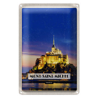 Blechschild Reise 20x30cm Moint-Saint-Michel France Reiseziel