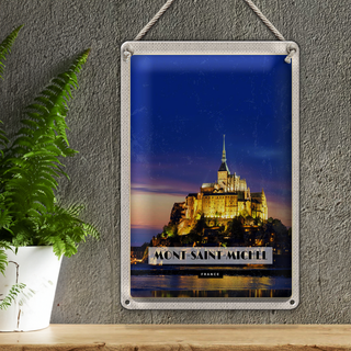 Blechschild Reise 20x30cm Moint-Saint-Michel France Reiseziel