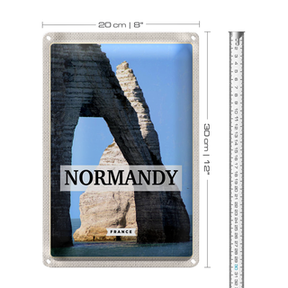 Blechschild Reise 20x30cm Normandy France Reiseziel