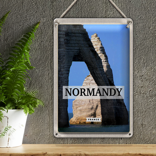 Blechschild Reise 20x30cm Normandy France Reiseziel