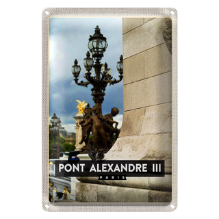 Blechschild Reise 20x30cm Point Alexander III Paris Reiseziel