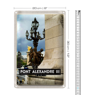 Blechschild Reise 20x30cm Point Alexander III Paris Reiseziel