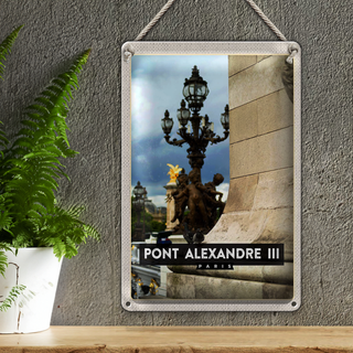 Blechschild Reise 20x30cm Point Alexander III Paris Reiseziel