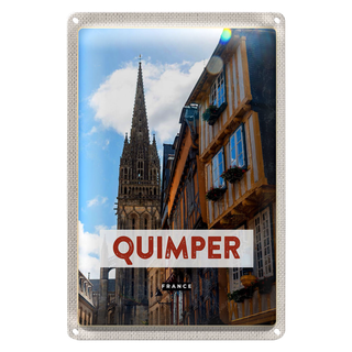 Blechschild Reise 20x30cm Quimper France Kathedrale