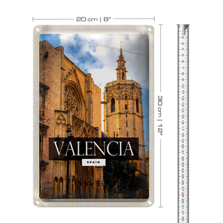 Blechschild Reise 20x30cm Valencia Spain Architektur Tourismus