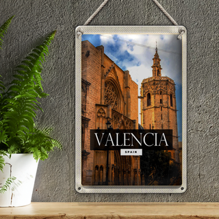 Blechschild Reise 20x30cm Valencia Spain Architektur Tourismus
