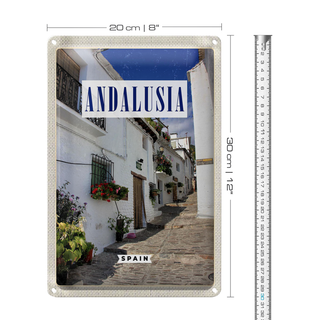 Blechschild Reise 20x30cm Andalusia Spain Altstadt Reiseziel
