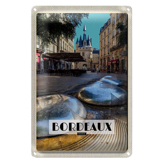 Blechschild Reise 20x30cm Bordeaux France Hafendtadt Weinbau