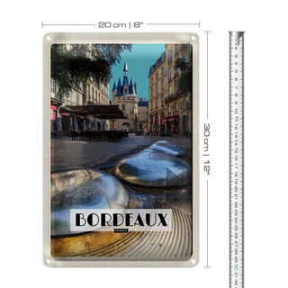 Blechschild Reise 20x30cm Bordeaux France Hafendtadt Weinbau