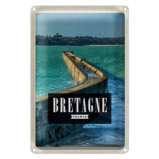 Blechschild Reise 20x30cm Bretagne France Reiseziel Urlaub