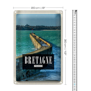 Blechschild Reise 20x30cm Bretagne France Reiseziel Urlaub