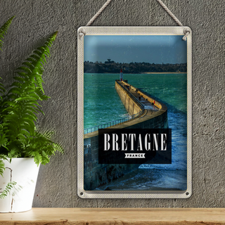 Blechschild Reise 20x30cm Bretagne France Reiseziel Urlaub