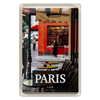 Blechschild Reise 20x30cm Paris Cafe Restaurant Reiseziel