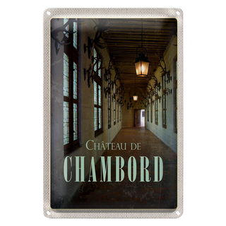 Blechschild Reise 20x30cm Chateau de chambord Schloss