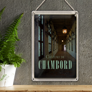 Blechschild Reise 20x30cm Chateau de chambord Schloss