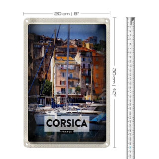 Blechschild Reise 20x30cm Corsica France Urlaubsort