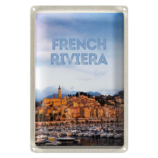 Blechschild Reise 20x30cm French Riviera Panorama Bild