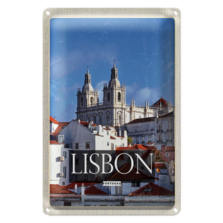 Blechschild Reise 20x30cm Lisbon Portugal Architektur Reiseziel