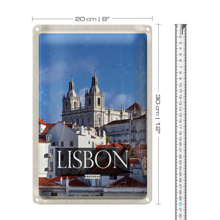 Blechschild Reise 20x30cm Lisbon Portugal Architektur Reiseziel