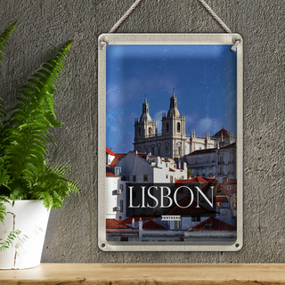 Blechschild Reise 20x30cm Lisbon Portugal Architektur Reiseziel