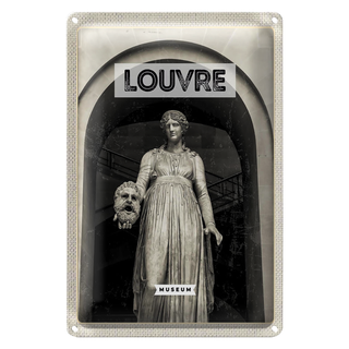 Blechschild Reise 20x30cm Louvre Museum Reiseziel Tourism Retro