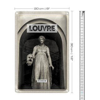 Blechschild Reise 20x30cm Louvre Museum Reiseziel Tourism Retro