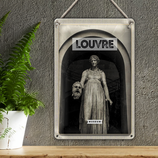 Blechschild Reise 20x30cm Louvre Museum Reiseziel Tourism Retro