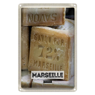 Blechschild Reise 20x30cm Marseille France Savon pur 72%