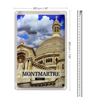 Blechschild Reise 20x30cm Montmartre Paris Architektur