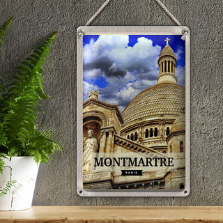 Blechschild Reise 20x30cm Montmartre Paris Architektur