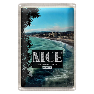 Blechschild Reise 20x30cm Nice Alpes-Maritimes France Urlaubsort